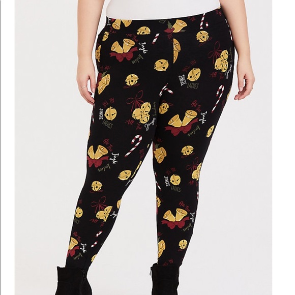 NWT torrid size 1 premium holiday Xmas  jingle bell leggings - Picture 2 of 7